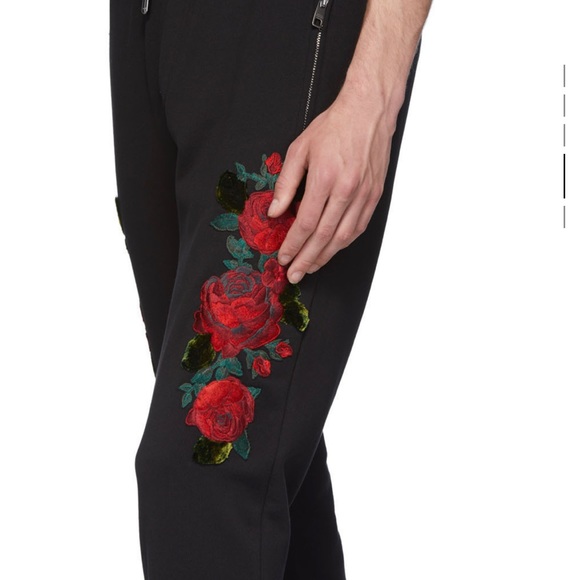 NWT *Dolce & Gabbana* black roses lounge pants size 46 - Picture 9 of 12